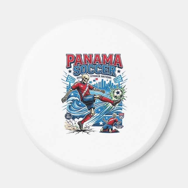 Aimant Affiche de style squelette de football de Panama N (Devant)