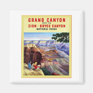 Aimant Affiche de Vintage voyage de ~ de canyon grand