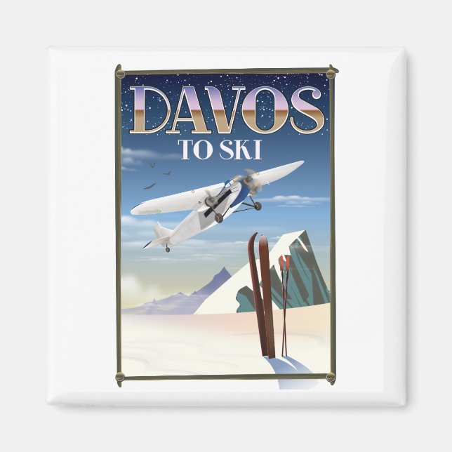 Aimant Affiche de voyage à Davos Suisse (Devant)