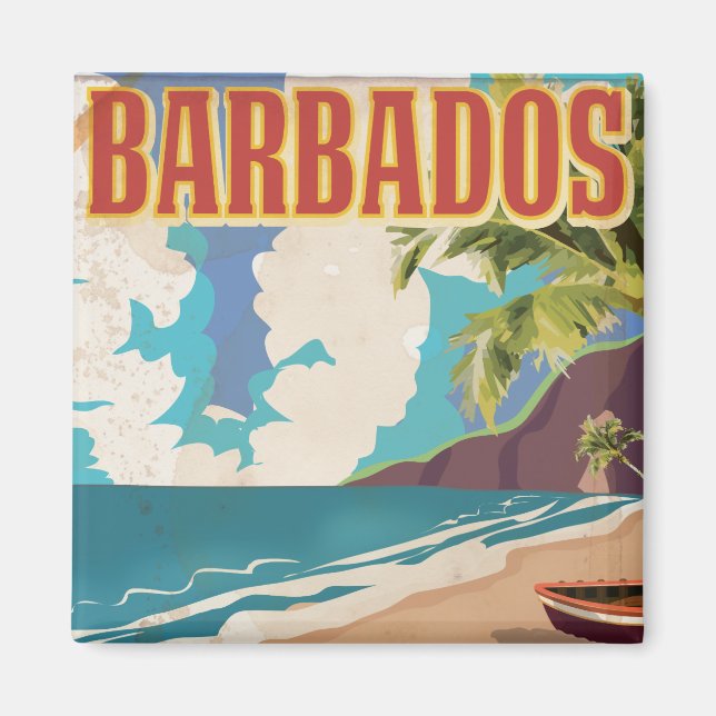 Aimant Affiche de voyage à la Barbade (Devant)