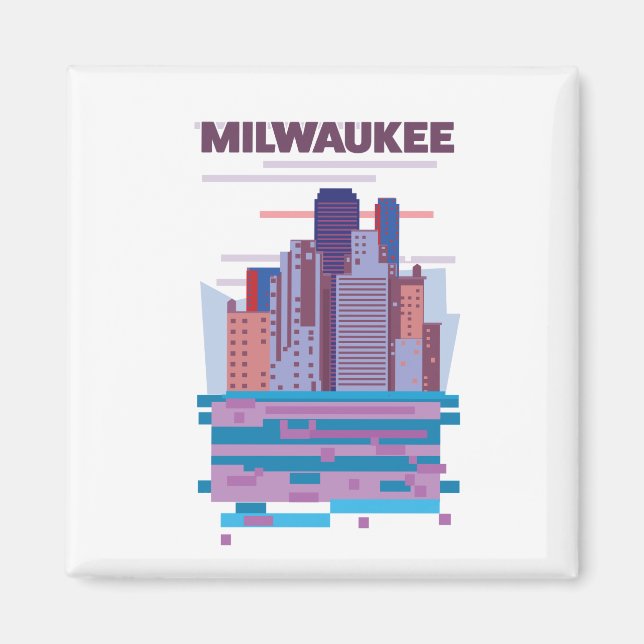 Aimant Affiche de voyage à Milwaukee (Devant)