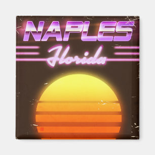 Aimant Affiche de voyage à Naples Floride années 80