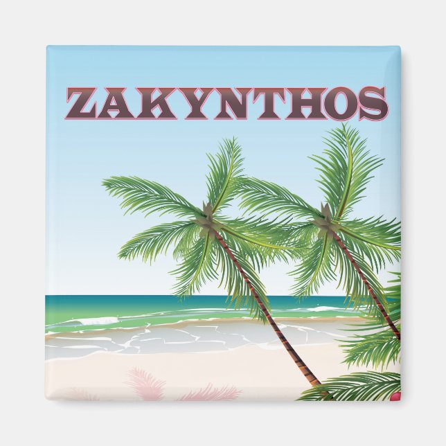 Aimant Affiche de voyage à Zakynthos Grèce (Devant)