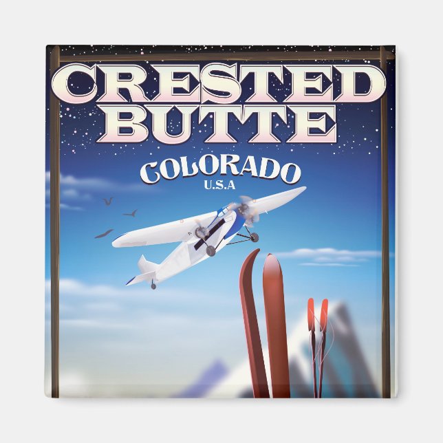 Aimant Affiche de voyage Crested Butte Colorado (Devant)