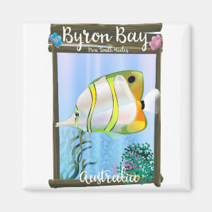 Aimant Affiche de voyage de Byron Bay Australie.