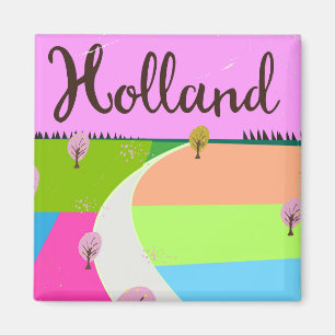 Aimant Affiche de voyage de champs de Hollande