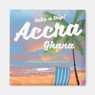 Aimant Affiche de voyage de la plage d'Accra Ghana