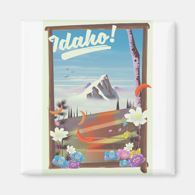 Aimant Affiche de voyage de paysage Idaho! (Devant)