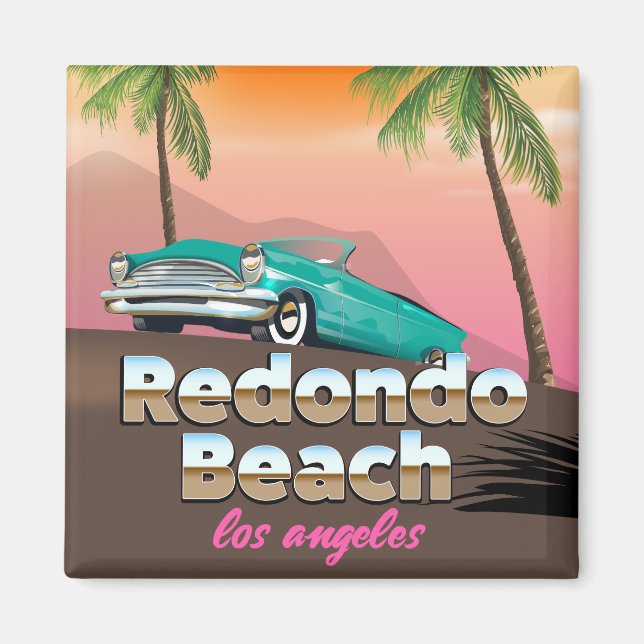 Aimant Affiche de voyage de Redondo Beach LA (Devant)