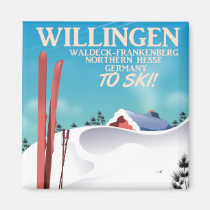 Aimant Affiche de voyage de ski à Willingen.