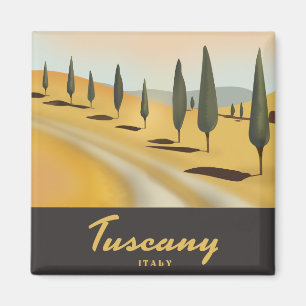Aimant Affiche de voyage de style vintage Toscane Italie