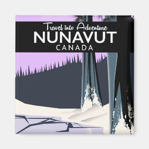 Aimant affiche de voyage du Nunavut Canada