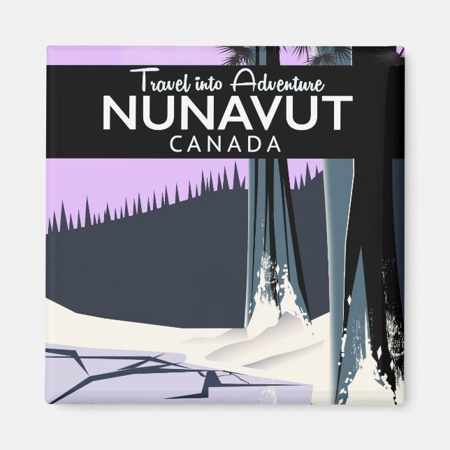 Aimant affiche de voyage du Nunavut Canada (Devant)