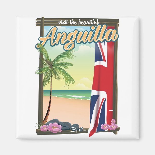 Aimant Affiche de voyage du Territoire britannique d'Angu (Devant)