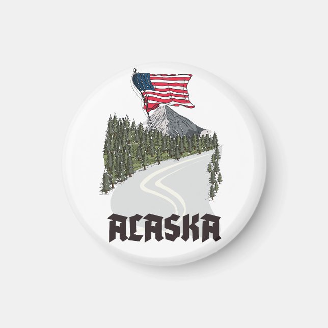 Aimant Affiche de voyage en Alaska (Devant)