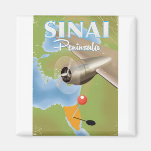 Aimant Affiche de voyage en avion de la péninsule du Sina