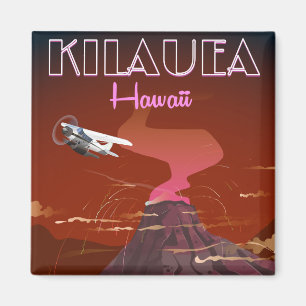 Aimant Affiche de voyage en avion Kilauea Hawaii