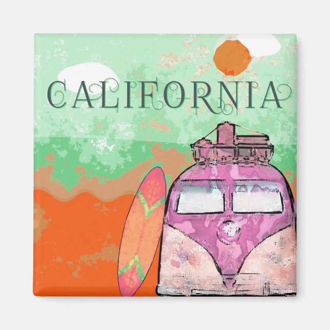 Aimant Affiche de voyage en Californie (Devant)