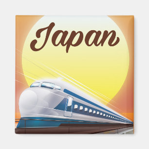 Aimant Affiche de voyage en train à grande vitesse du Jap