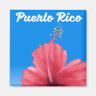 Aimant Affiche de voyage Fleur de maga de Porto Rico