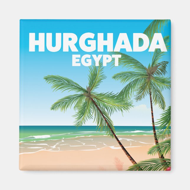 Aimant Affiche de voyage Hurghada Egypte (Devant)
