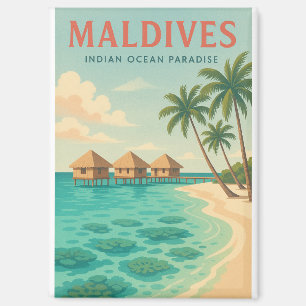 Aimant Affiche de voyage (îles Maldives)