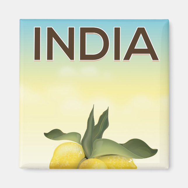 Aimant Affiche de voyage India Lemon (Devant)