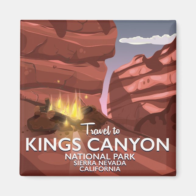 Aimant Affiche de voyage Kings Canyon Sierra Nevada (Devant)