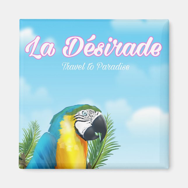 Aimant Affiche de voyage La Désirade Parrot (Devant)