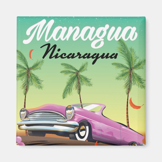 Aimant Affiche de voyage Managua - Nicaragua (Devant)