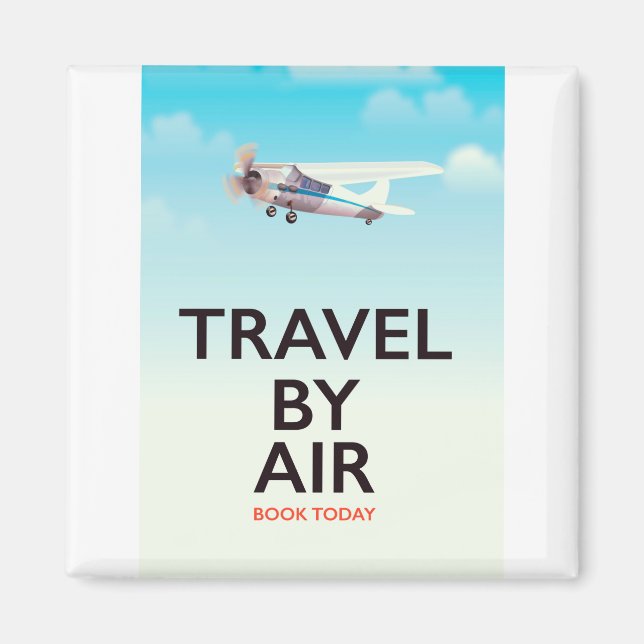 Aimant Affiche de voyage par avion (Devant)