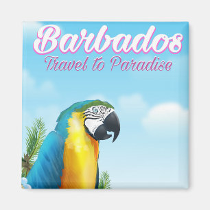 Aimant Affiche de voyage Perroquet de la Barbade