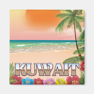 Aimant affiche de voyage plage koweït