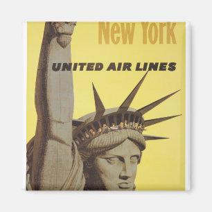 Aimant Affiche De Voyage Pour New York, United Air Lines