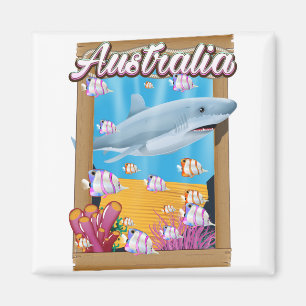 Aimant Affiche de voyage sous-marine de requin en Austral