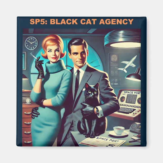 Aimant Affiche de voyage spatial Martini SP5 : Agence Bla (Devant)