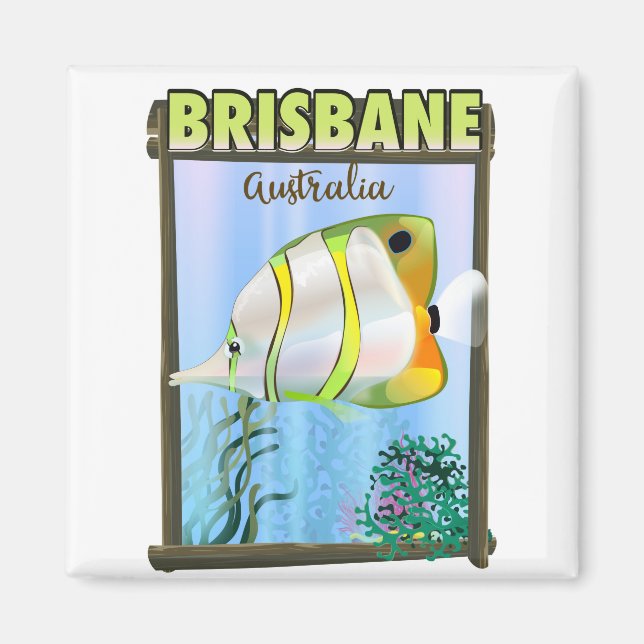 Aimant Affiche de voyage tropical à Brisbane Australie (Devant)