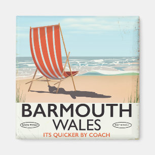 Aimant Affiche de voyage vintage Barmouth nord du pays de
