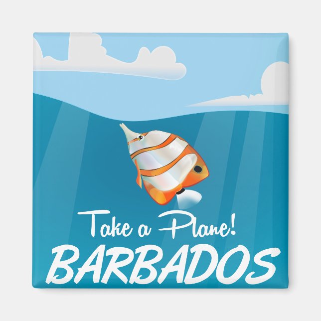 Aimant Affiche de voyage vintage de la Barbade (Devant)