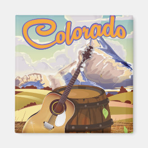 Aimant Affiche de voyage vintage de style cartoon du Colo