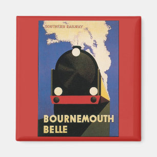 Aimant Affiche de voyage vintage, train Bournemouth Belle