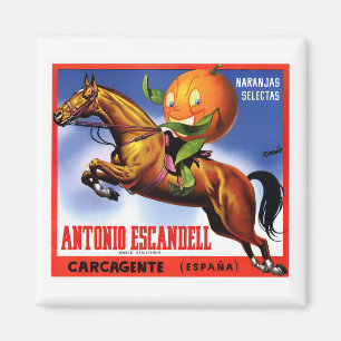 Aimant AFFICHE d'ÉTIQUETTE d'ORANGES d'ANTONIO ESCANDELL