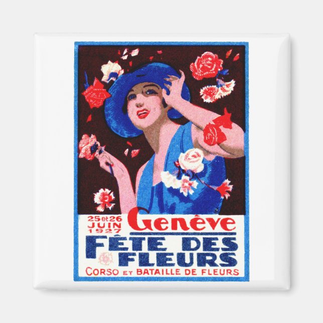 Aimant Affiche du Salon des fleurs de Genève 1927 (Devant)