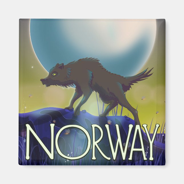 Aimant Affiche Loup Norvège (Devant)