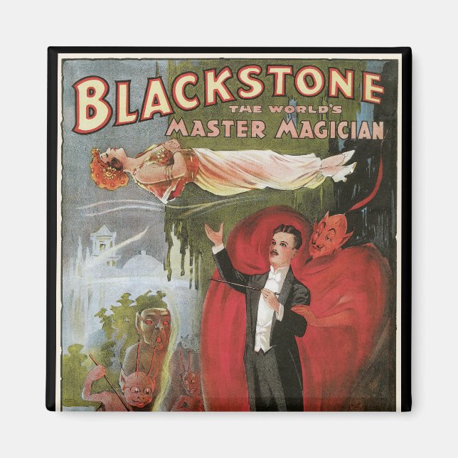 Aimant Affiche Magique Vintage, Grand Magicien Blackstone (Devant)