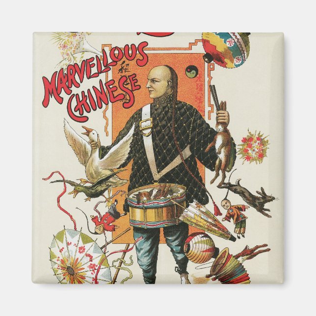 Aimant Affiche Magique Vintage, Magicien Chung Ling Soo (Devant)