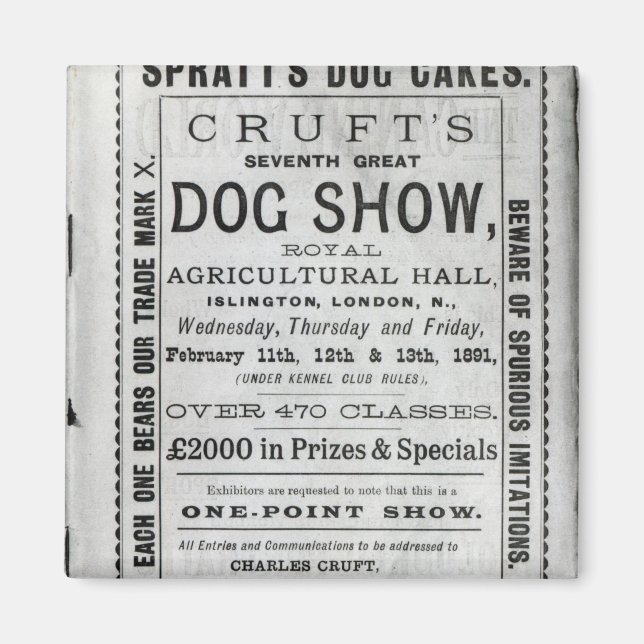 Aimant Affiche publicitaire Cruft's Dog Show (Devant)