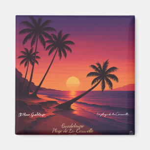 Aimant Affiche rétro Plage de La Caravelle Guadeloupe