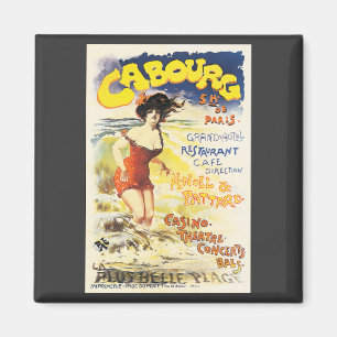 Aimant Affiche romantique Vintage Cabourg Travel Holiday
