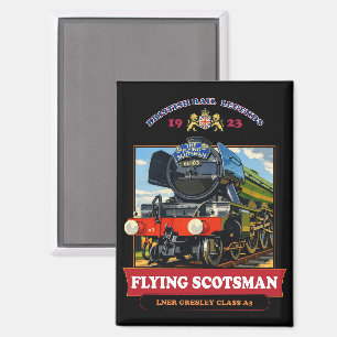 Aimant Affiche vintage de la locomotive à vapeur Flying S